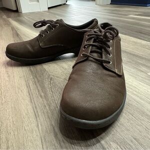 Eastland Womens Brown Tumbled Pandora Oxford Comfort Lace Up Loafers Shoe 11M